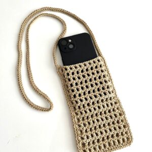 MAJHİ File Telefon Çantası Küçük Örgü Hasır Telefon Çantası